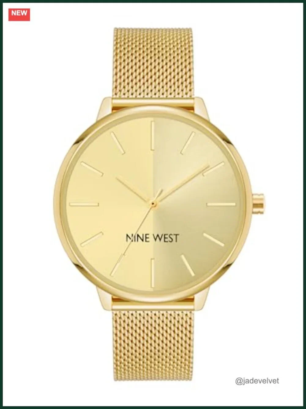 Women's 40mm Analog Wrist Watch with Gold-Tone Mesh Bracelet and Mineral Crystal